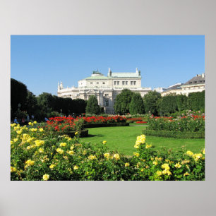 Póster Volksgarten de Viena con Rosas