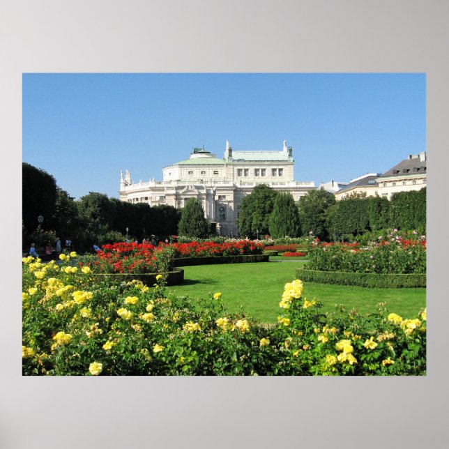 Póster Volksgarten de Viena con Rosas (Frente)