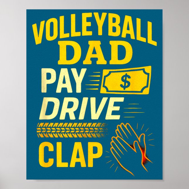 Póster Volleyball Dad - Funny Proud Father Player  (Frente)
