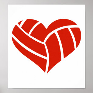 Póster Volleyball heart