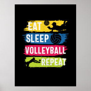 Póster Volleyball Player   Eat Sleep Volleyball Repeat