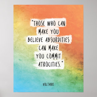 Póster Voltaire cita Poster Humanismo secularista