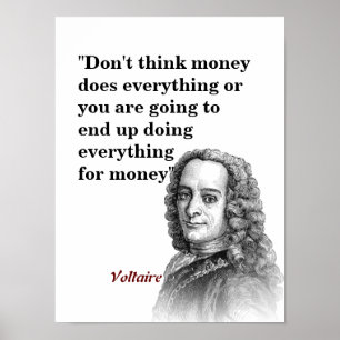 Póster Voltaire Cita Sobre El Dinero