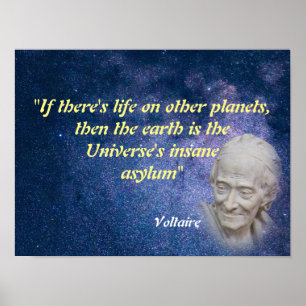 Póster Voltaire Cita Sobre La Vida En Otros Planetas Post