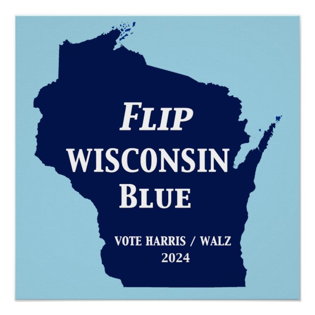 Póster Voltear Wisconsin Blue en 2024 (Anverso)