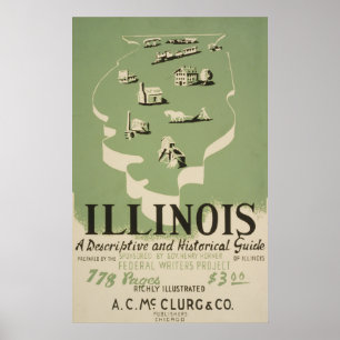 Póster Volumen De La Serie American Guide En Illinois.