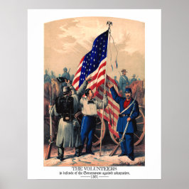 Póster Voluntarios defienden al gobierno contra el abuso