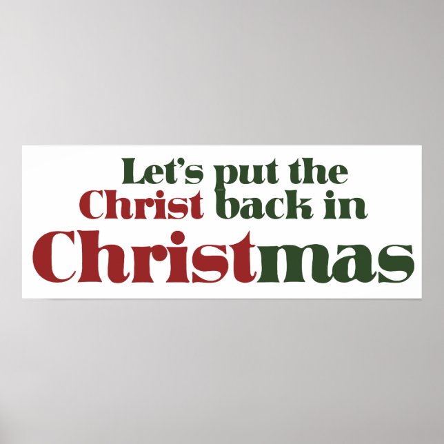 Póster Volvamos a poner al Cristo en Navidades (Frente)