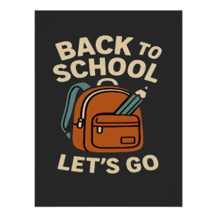 Póster Volver a la escuela Retro profesores y padres