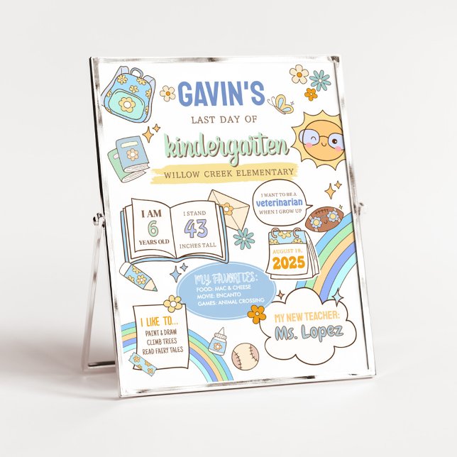 Póster Volver a la escuela Rótulo de la Junta del día pas (Last Day Back to School Board Sign)