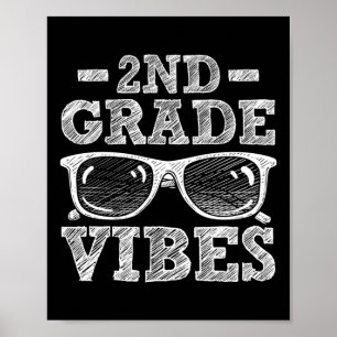 Póster Volver a la escuela Vibes de segundo grado