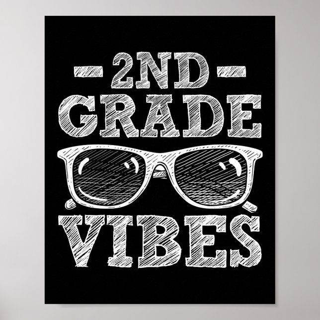 Póster Volver a la escuela Vibes de segundo grado (Frente)