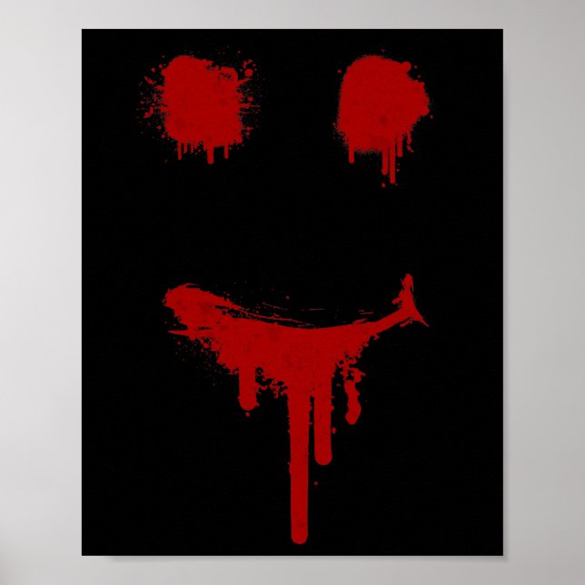Póster Vómito disfraz de Halloween sangriento sonrisa (Frente)