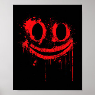 Póster Vómito disfraz de Halloween sangriento sonrisa