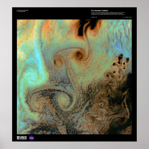 Póster Von Karman Vortices el Pacífico septentrional