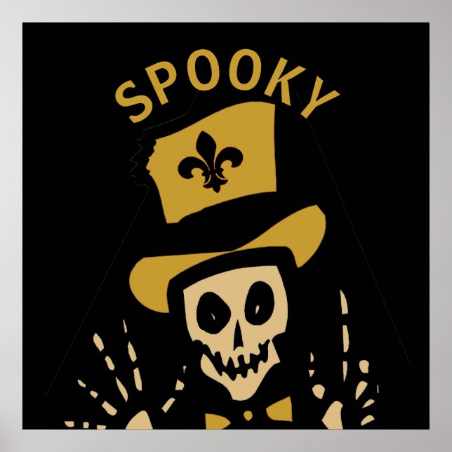 Póster Voodoo Man de Nueva Orleans, SPOOKY, editar texto (Frente)
