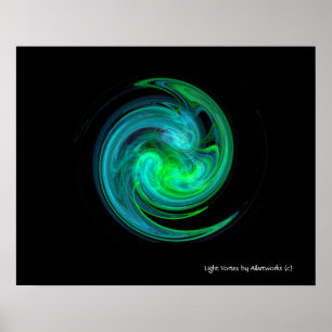 PÓSTER VORTEX DE LUZ VERDE AZUL