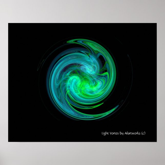 PÓSTER VORTEX DE LUZ VERDE AZUL (Frente)
