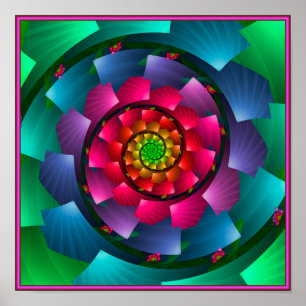 Póster Vórtice de Colores de Arcoíris