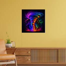 Póster Vórtice de Energía de Arcoíris Vibrante Torbellino