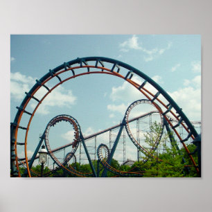Póster Vórtice, montaña rusa, KingsIsland, parque de