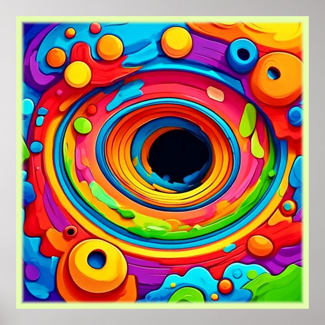 Póster Vórtice Psicodélico Abstracto Colorido (Frente)