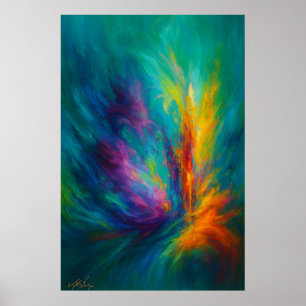 Póster Vórtice Radiante Energía Abstracta en Movimiento d