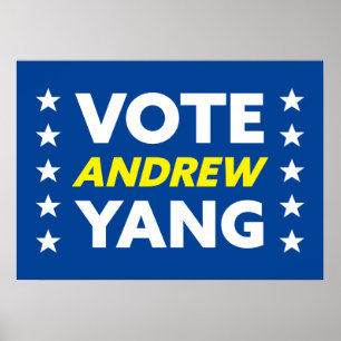 Póster Vota a Andrew Yang alcalde de Nueva York Estrellas
