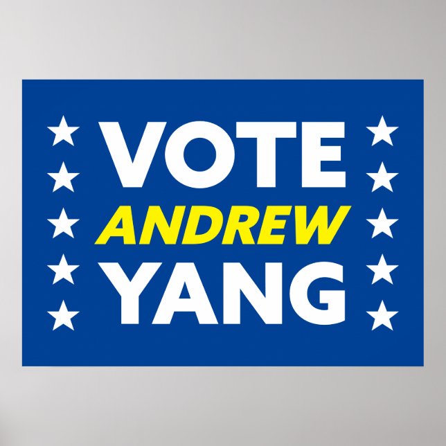 Póster Vota a Andrew Yang alcalde de Nueva York Estrellas (Frente)