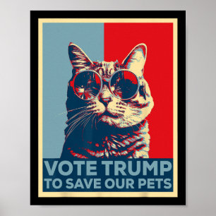Póster Vota a Trump para salvar a nuestras mascotas 2025 