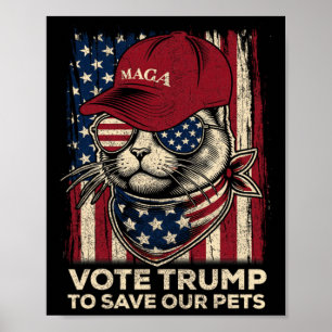 Póster Vota A Trump Para Salvar A Nuestros Mascotas Gif,