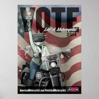 Póster Vota como motociclista