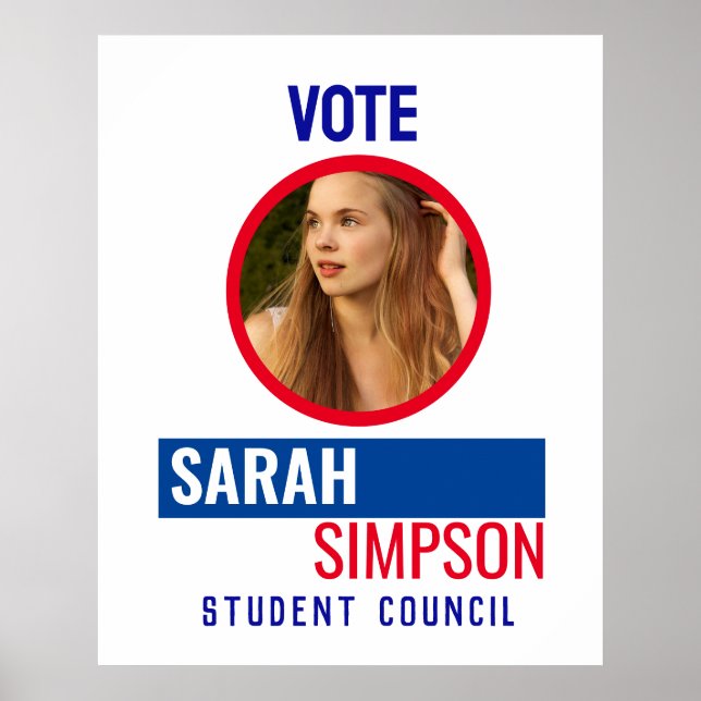 Póster Vota para Presidente de la Clase: Elección del Con (Frente)