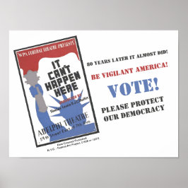 Póster Vota por liberal, Poster WPA no puede ocurrir aquí