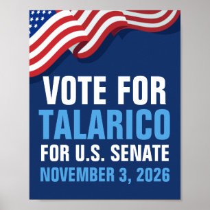 Póster Vota por Talarico para el Senado 2026 Americano
