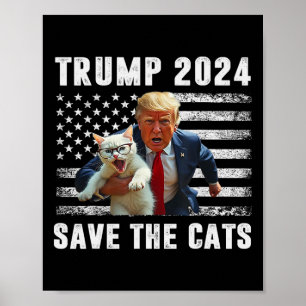 Póster Vota Trump 2025 Divertido Salva A Los Gatos 