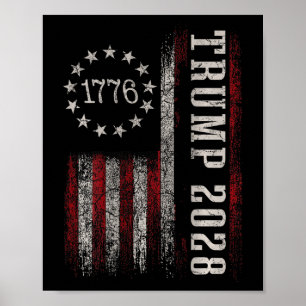 Póster Vota Trump 2028 Donald Trump América Bandera De EE