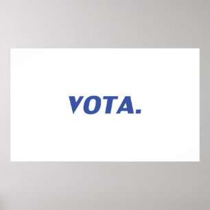 Póster Vota vota en español blanco blanco y moderno polít