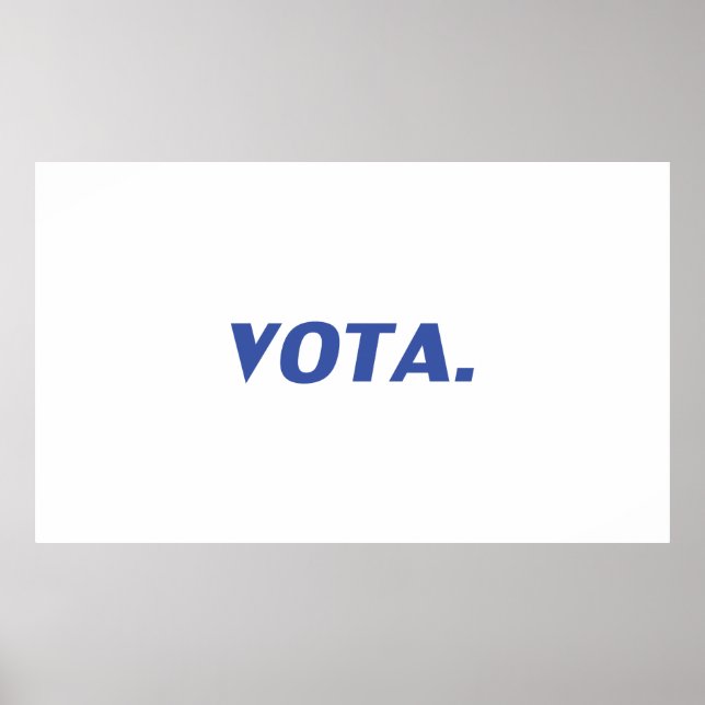 Póster Vota vota en español blanco blanco y moderno polít (Frente)