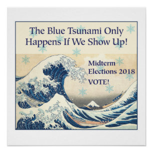 Póster Votación en el Rótulo de protesta del tsunami azul