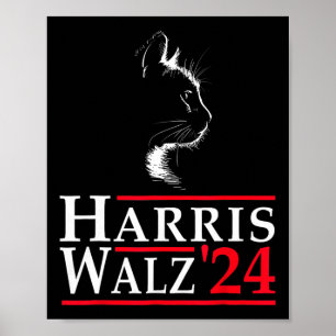 Póster Votación Graciosa De Gato De Waltz 2024 Para Kamal