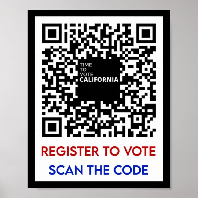 Póster Votación - Inscríbase Para Votar Ca (Frente)