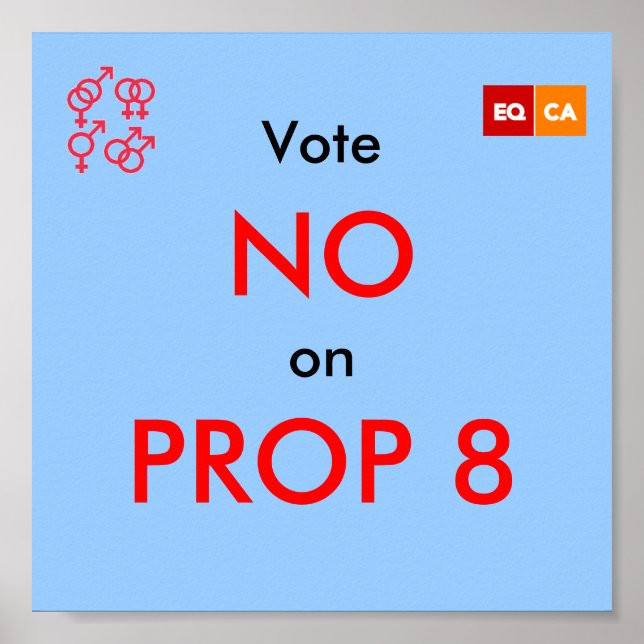 Póster Votación NO al PROP 8 (Frente)