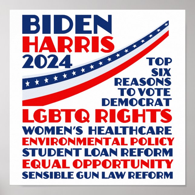 Póster Votación por la plataforma electoral Biden Harris  (Frente)