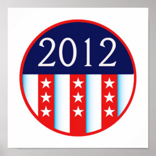 Póster votación roja y azul del sello 2012 de la elección