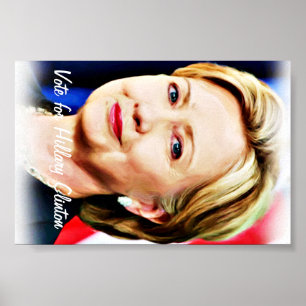 Póster Votar a Hillary Clinton por la presidencia de USA_