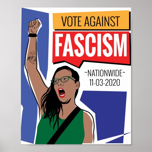 Póster Votar contra el Poster del fascismo (Frente)