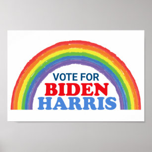 Póster Votar por las elecciones de Biden Harris Rainbow