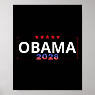 Póster Votar por Obama 2028 Retro Obama presidente 2028 O