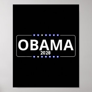 Póster Votar por Obama 2028 Retro Obama presidente 2028 O